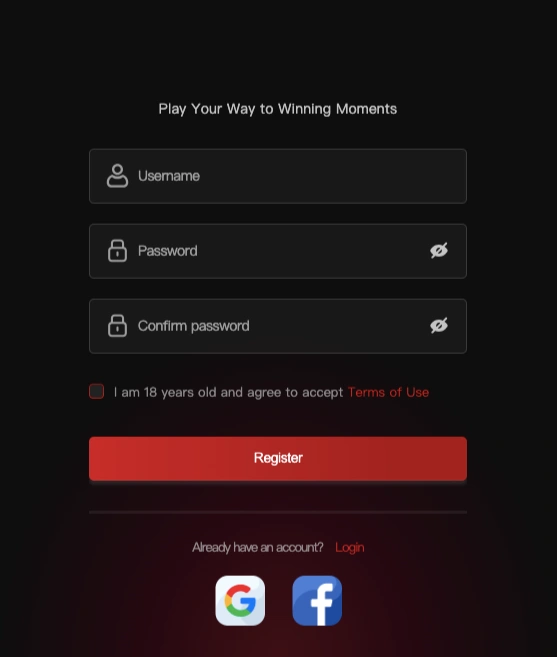 JL18 register page showing online casino account signup with login access games platform and mobile app download option